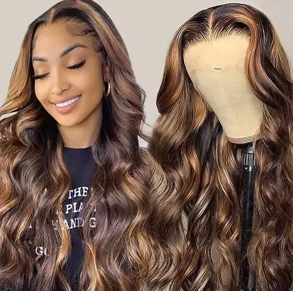 Perruque Lace Front Body Wave – Ombré 1B/27 Honey Blonde | Cheveux Naturels | Qualité Premium