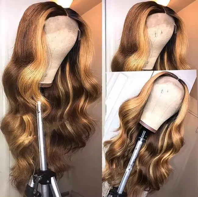 Perruque Lace Front Body Wave – Ombré 1B/27 Honey Blonde | Cheveux Naturels | Qualité Premium