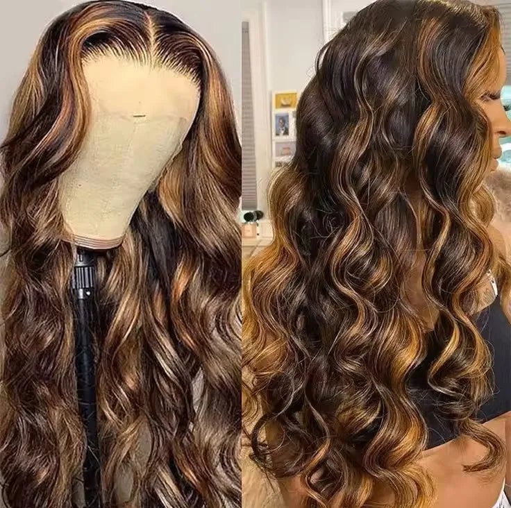 Perruque Lace Front Body Wave – Ombré 1B/27 Honey Blonde | Cheveux Naturels | Qualité Premium