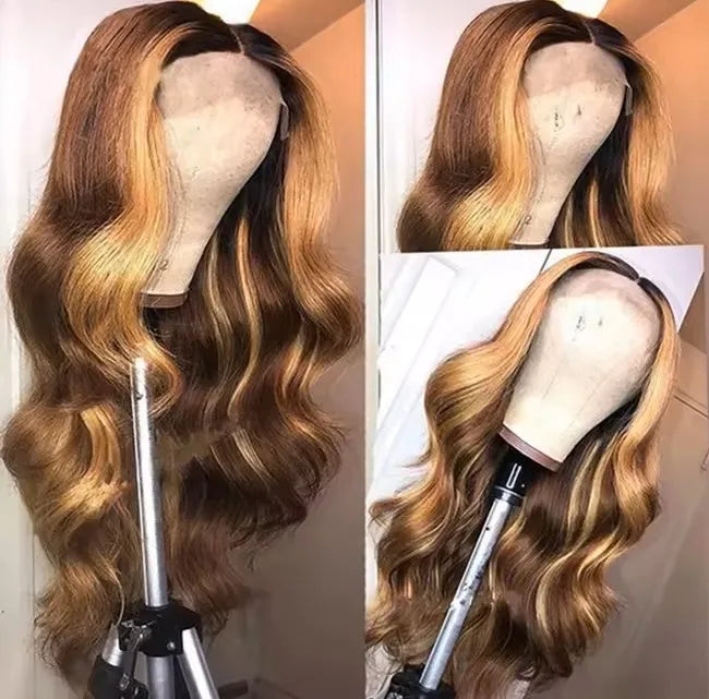Perruque Lace Front Body Wave – Ombré 1B/27 Honey Blonde | Cheveux Naturels | Qualité Premium