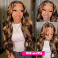 Blonde Highlight Body Wave Lace Front Human Hair Wig HD 13X4 13x6 Lace Frontal Human Hair Wigs For Women Highlight 4/27 Wig